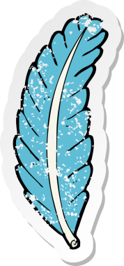 Bir insan tarafından çizilmiş karikatür tüyünün gerilmiş yapıştırması.