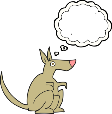 Bir insan tarafından çizilmiş serbest çizim balon karikatür kanguru