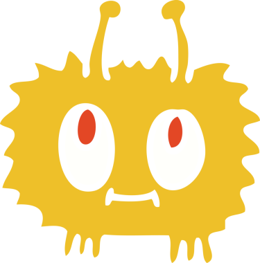 Bir insan tarafından çizilen el çizimi tuhaf çizgi film yaratığı.