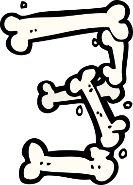 Bir insan tarafından çizilmiş bir cadılar bayramı kemik numarası.