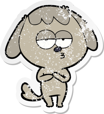 Bir insan tarafından çizilmiş sıkıntılı bir çizgi film çıkartması.