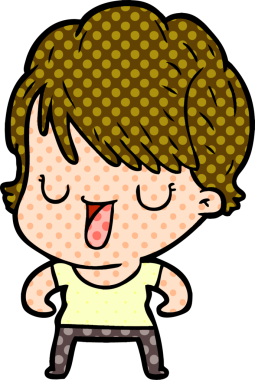 Bir insan tarafından çizilmiş bir karikatür kadın konuşuyor.