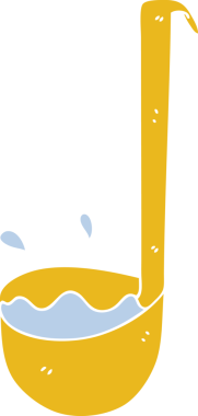 Bir insan tarafından çizilmiş garip bir çizgi film kepçesi.