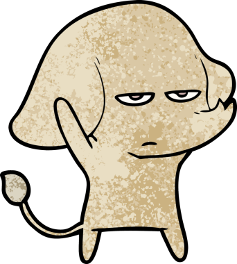 Bir insan tarafından çizilmiş kızgın bir fil.