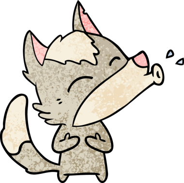 Bir insan tarafından çizilmiş uluyan kurt çizgi filmi.