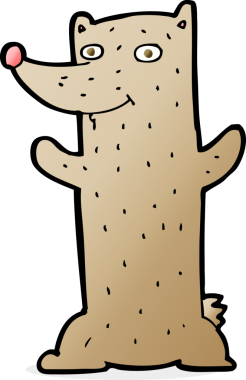 Bir insan tarafından çizilmiş komik çizgi film ayısı.