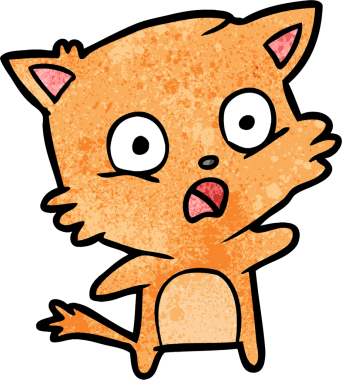 Bir insan tarafından çizilmiş çizgi film kedisi.