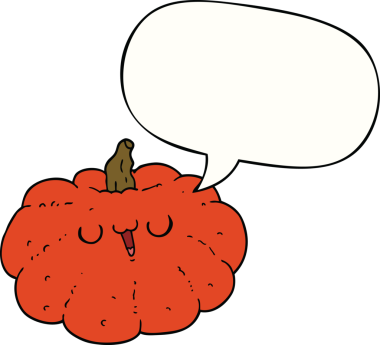 Bir insan tarafından çizilmiş balkabaklı mutlu bir çizgi film.