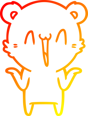 Bir insan tarafından çizilen mutlu ayı karikatürünü çiziyorum.