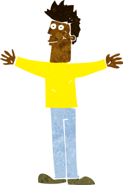 Bir insan tarafından çizilmiş mutlu bir adam.