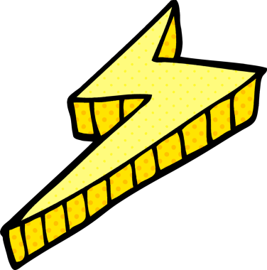 Bir insan tarafından çizilmiş karalama dekoratif yıldırım