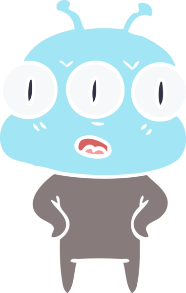 Bir insan tarafından çizilmiş üç gözlü uzaylı.