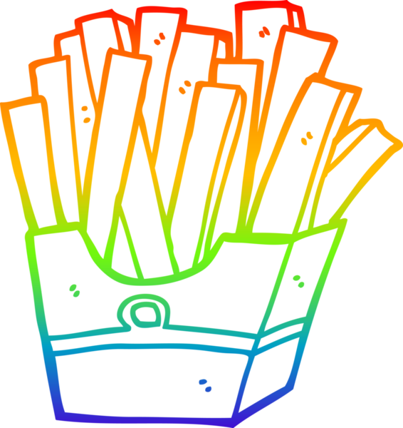 gökkuşağı gradyan çizgi çizimi bir insan tarafından çizilmiş bir çizgi film patates kızartması