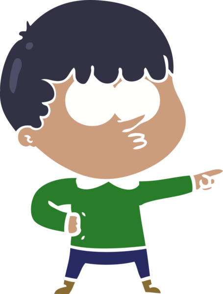 Düz renkli çizgi film karakteri bir insan tarafından çizilmiş.