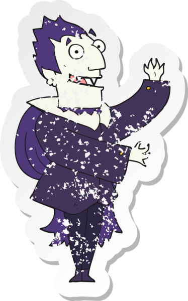 Bir insan tarafından çizilmiş bir vampir çizgi filminin gerilimli yapıştırması.