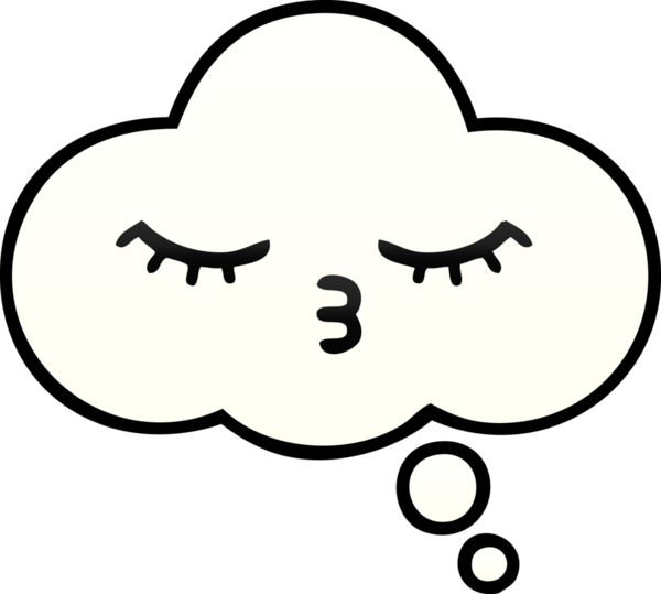 Bir insan tarafından çizilen düşünce baloncuğunun gölgeli çizimi