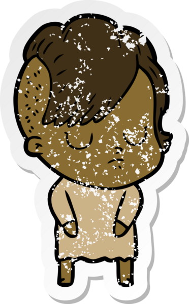 Bir insan tarafından çizilmiş karikatür bir kadının sıkıntılı çıkartması.