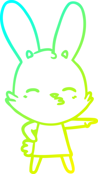 Bir insan tarafından çizilmiş garip bir tavşan çizgi filmi.