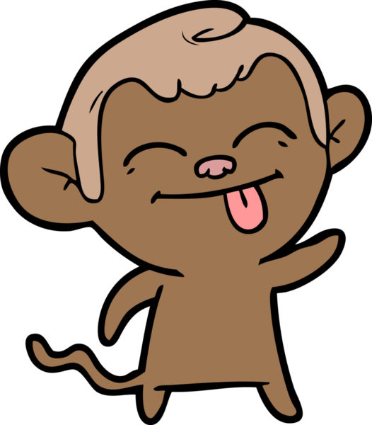 Bir insan tarafından çizilmiş komik çizgi maymun.