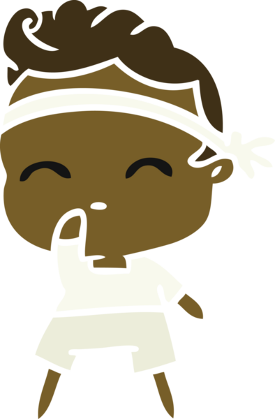 Bir insan tarafından çizilmiş kawaii yakışıklı fitness çocuğunun serbest çizimi.