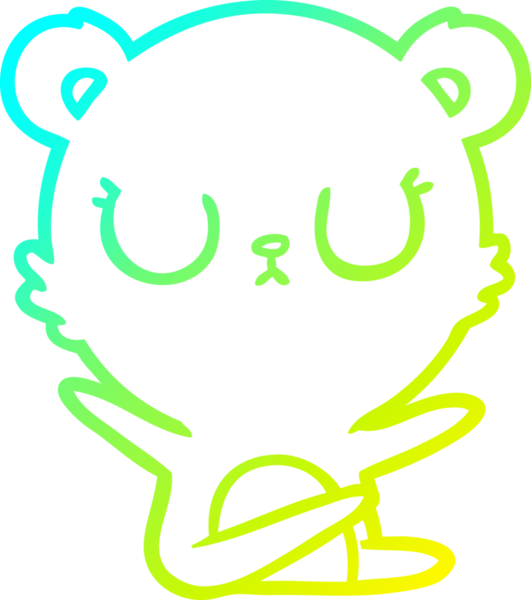 Bir insan tarafından çizilmiş barışçıl bir ayının soğuk gradyan çizgisi.