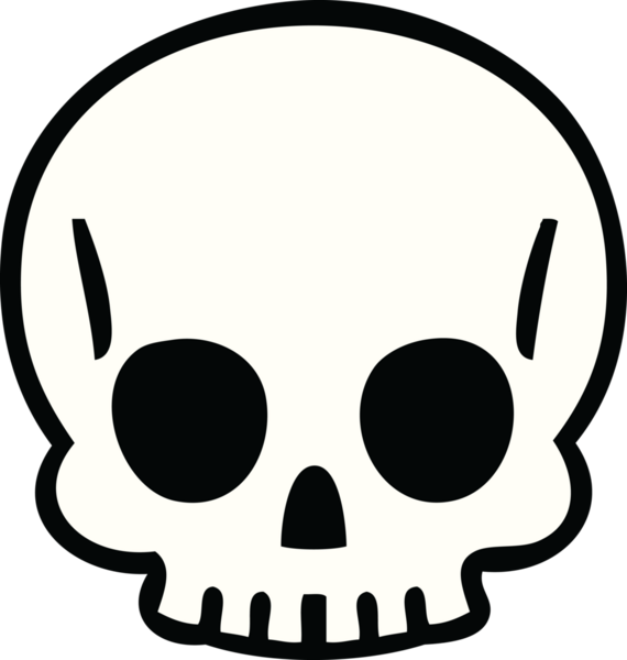 Bir insan tarafından çizilmiş tuhaf bir kafatası.