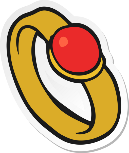 Bir insan tarafından çizilmiş bir çizgi film yüzüğünün çıkartması.