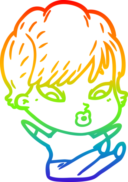 gökkuşağı gradyan çizimi bir insan tarafından çizilmiş bir karikatür kadın