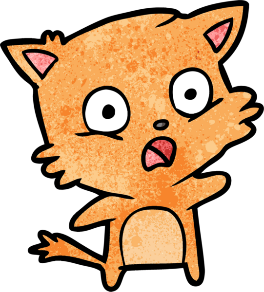 Bir insan tarafından çizilmiş çizgi film kedisi.