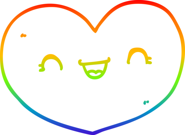 Gökkuşağı gradyan çizgi çizimi Bir insan tarafından çizilmiş bir aşk kalbi