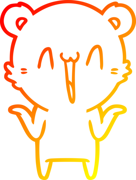 Bir insan tarafından çizilen mutlu ayı karikatürünü çiziyorum.