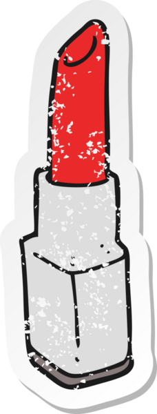 Bir insanın çizdiği karikatür rujunun gerilimli retro yapıştırması.