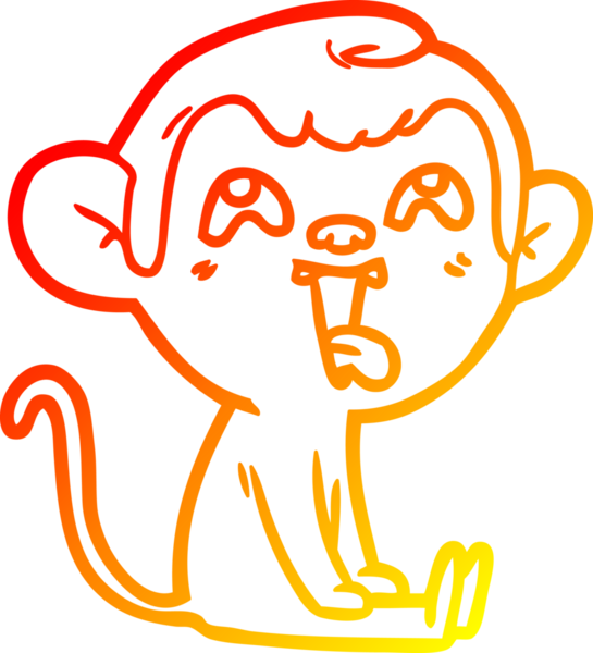İnsan tarafından çizilmiş çılgın bir çizgi maymunun sıcak çizgi çizimi