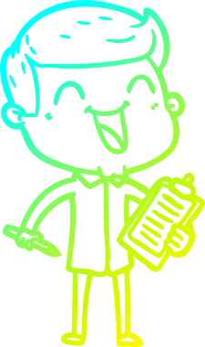 Bir insan tarafından çizilmiş mutlu bir adamın soğuk çizgi çizimi.