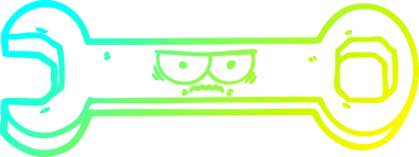 Bir insan tarafından çizilmiş çizgi film anahtarının soğuk gradyan çizimi