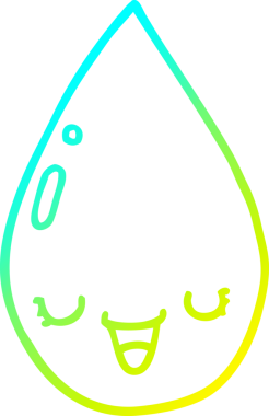 Bir insan tarafından çizilen yağmur damlasının soğuk gradyan çizgisi.