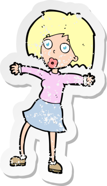 Bir insan tarafından çizilmiş bir karikatürün gerilimli çıkartması.