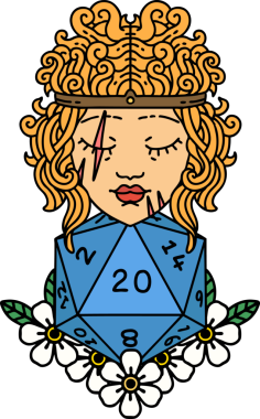 Retro Dövme Tarzı İnsan Barbarlığı Bir insan tarafından çizilmiş 20 zar ile