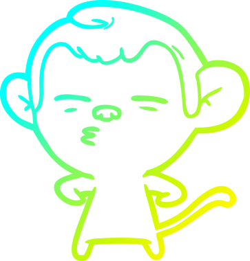 Bir insan tarafından çizilmiş şüpheli bir maymunun soğuk gradyan çizimi