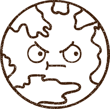 Bir insan tarafından çizilen Dünya Kömür Çizimi