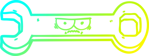 Bir insan tarafından çizilmiş çizgi film anahtarının soğuk gradyan çizimi