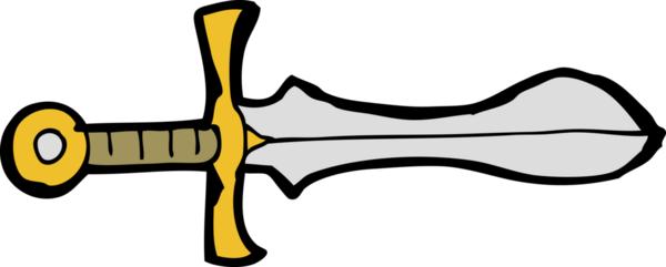 Bir insan tarafından çizilmiş bir kılıç.