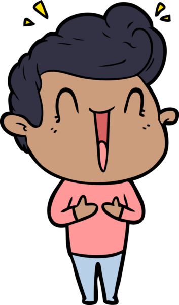 Bir insan tarafından çizilmiş heyecanlı bir çizgi film.