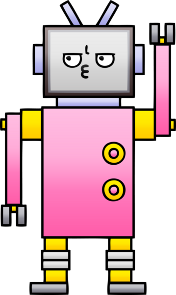 Bir insan tarafından çizilmiş bir robotun gölgelenmiş çizimi