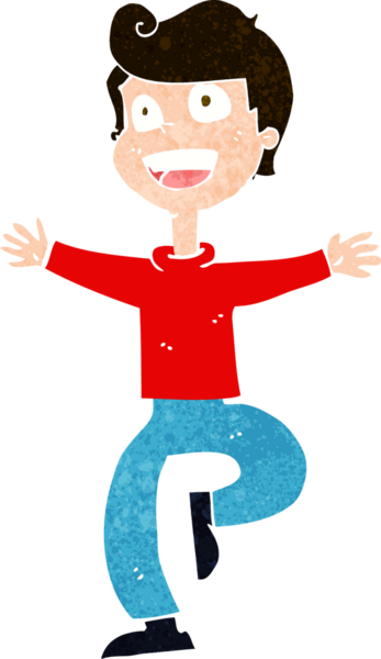 Bir insan tarafından çizilmiş heyecanlı bir çocuk.