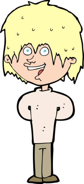 Bir insan tarafından çizilmiş mutlu, pasaklı bir çocuk.