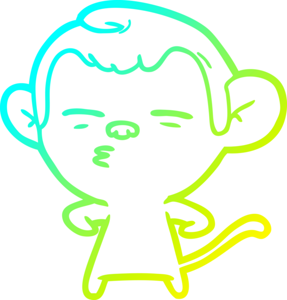 Bir insan tarafından çizilmiş şüpheli bir maymunun soğuk gradyan çizimi