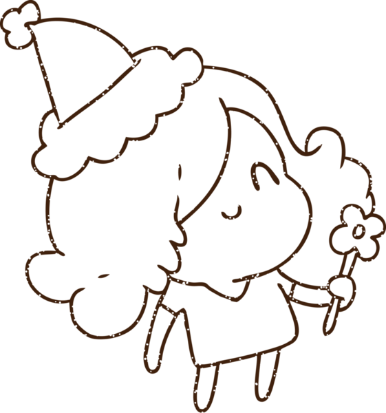 Bir insan tarafından çizilen Noel Kadını Kömür Çizimi