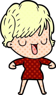 Bir insan tarafından çizilmiş bir karikatür kadın konuşuyor.