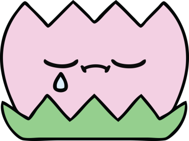 Bir insan tarafından çizilmiş tatlı bir nilüfer çiçeği karikatürü.